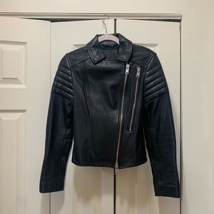 Black Leather Moto Jacket